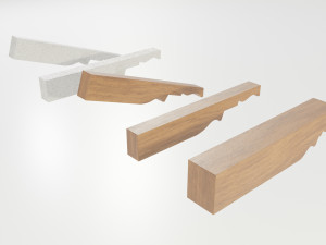 Wooden and concrete rafters Model 3D