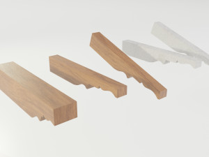 Wooden and concrete rafters Model 3D