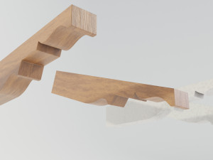 Wooden and concrete rafters Model 3D