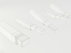 Wooden and concrete rafters Model 3D