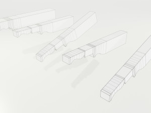 Wooden and concrete rafters Model 3D