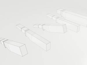 Wooden and concrete rafters Model 3D