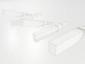 Wooden and concrete rafters Model 3D