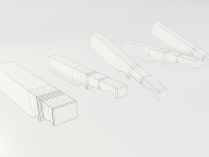 Wooden and concrete rafters Model 3D