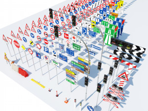 Italian Traffic Signs Collection 3D मॉडल