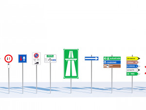 Italian Traffic Signs Collection 3D मॉडल