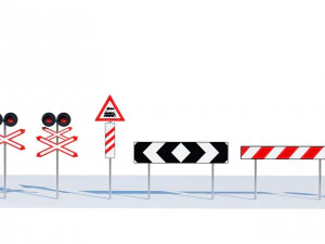 Cole&ccedil;&atilde;o de sinais de tr&acirc;nsito italianos Modelo 3D