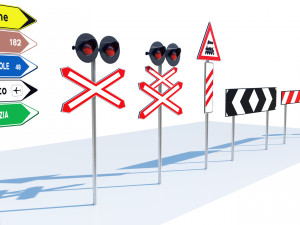 Italian Traffic Signs Collection 3D मॉडल