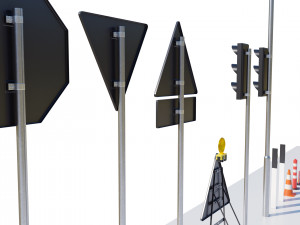 Italian Traffic Signs Collection 3D मॉडल