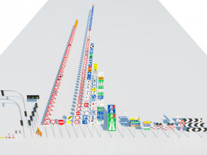 Italian Traffic Signs Collection 3D मॉडल
