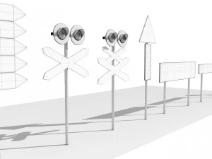 Cole&ccedil;&atilde;o de sinais de tr&acirc;nsito italianos Modelo 3D