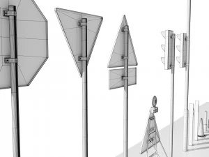 Cole&ccedil;&atilde;o de sinais de tr&acirc;nsito italianos Modelo 3D