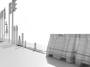 Cole&ccedil;&atilde;o de sinais de tr&acirc;nsito italianos Modelo 3D