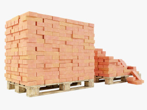 Pallet with Bricks Modelo 3D