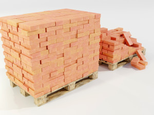 Pallet with Bricks Modello 3D