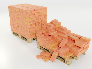 Pallet with Bricks Modello 3D