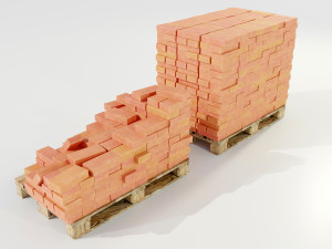 Pallet with Bricks Modello 3D