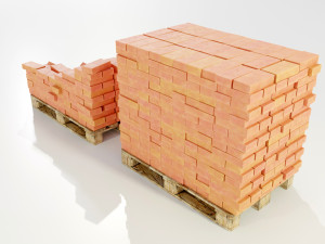 Pallet with Bricks Modello 3D