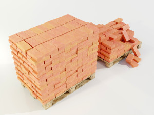 Pallet with Bricks Modello 3D