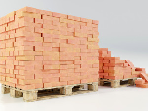 Pallet with Bricks Modello 3D
