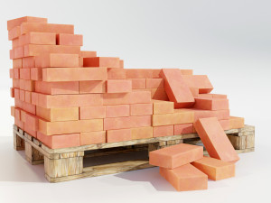 Pallet with Bricks Modello 3D