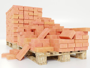 Pallet with Bricks Modello 3D