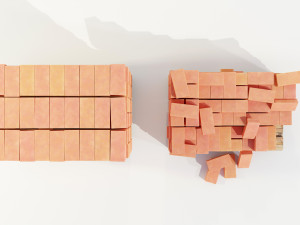 Pallet with Bricks Modello 3D