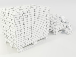 Pallet with Bricks Modello 3D