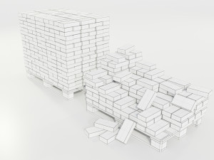 Pallet with Bricks Modello 3D
