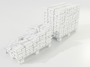 Pallet with Bricks Modello 3D
