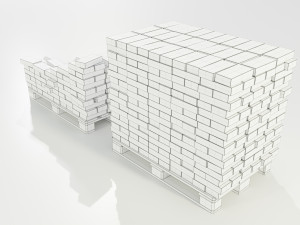 Pallet with Bricks Modello 3D