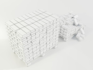 Pallet with Bricks Modello 3D
