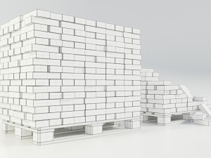 Pallet with Bricks Modello 3D