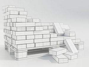 Pallet with Bricks Modello 3D