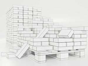Pallet with Bricks Modello 3D