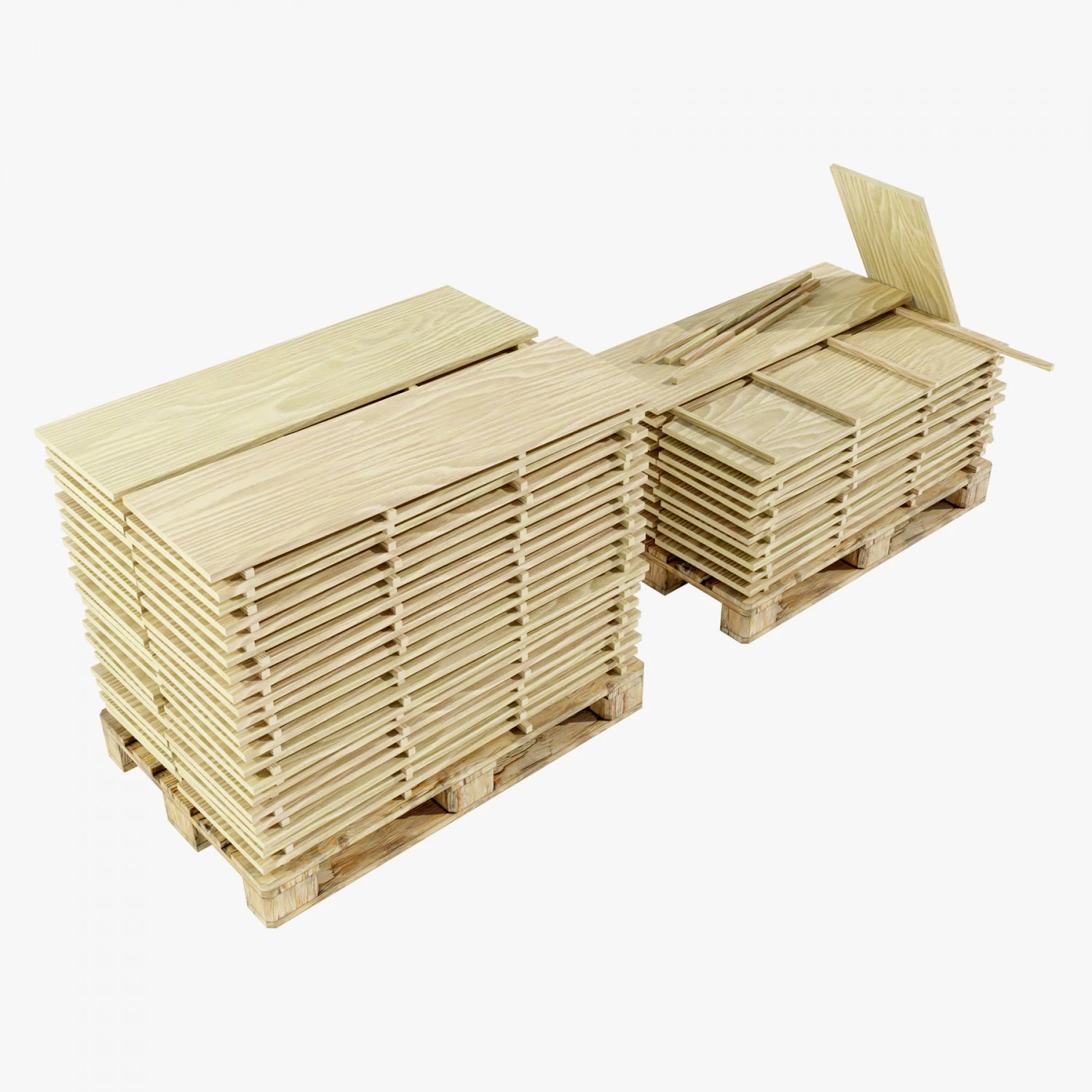 Pallet with wood slabs 3D Model .c4d .max .obj .3ds .fbx .stl .blend 