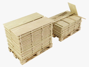 Pallet with wood slabs Modelo 3D