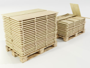 Pallet with wood slabs Modelo 3D
