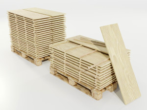 Pallet with wood slabs Modelo 3D