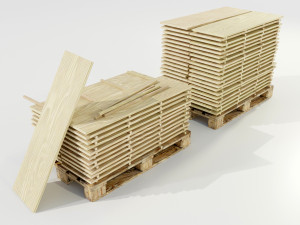 Pallet with wood slabs Modelo 3D