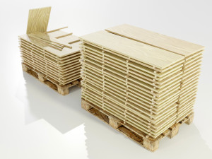 Pallet with wood slabs Modelo 3D