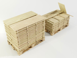 Pallet with wood slabs Modelo 3D