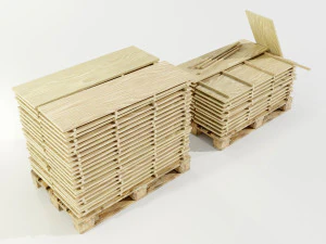 Pallet with wood slabs 3D Model