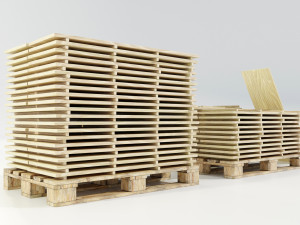 Pallet with wood slabs Modelo 3D