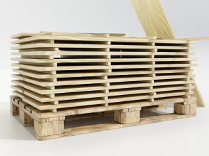 Pallet with wood slabs Modelo 3D