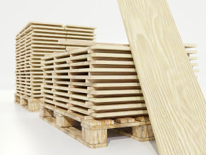 Pallet with wood slabs Modelo 3D