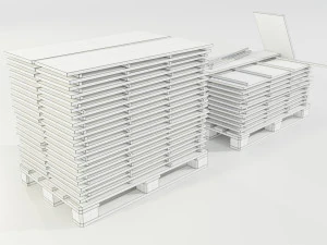 Pallet with wood slabs 3D Model