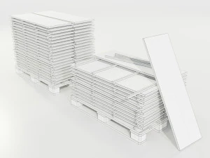 Pallet with wood slabs 3D Model