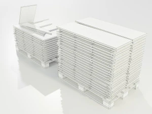 Pallet with wood slabs 3D Model