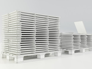 Pallet with wood slabs Modelo 3D